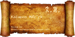 Kalapos Márk névjegykártya